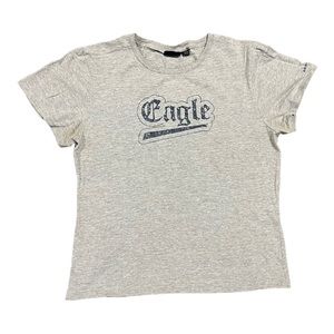 | american eagle | AEO Vintage Grey Studded Eagle T-shirt LG